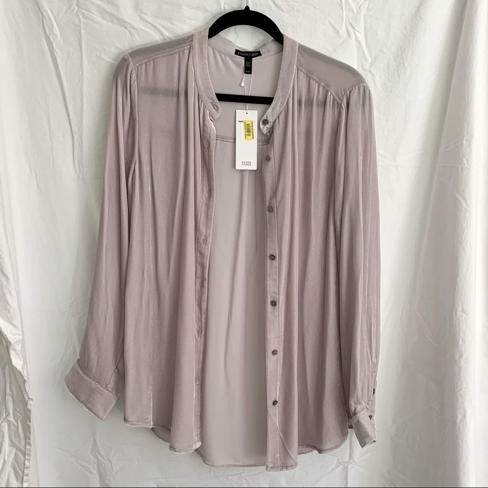NWT Eileen Fisher Velvet Button Up | Medium